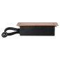 Inbyggda möbeluttag i bord med platt fräst kant, USB-laddare och 1,5 m kabel, 2x2P+Z, 2xUSB, guld.