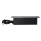 Möbeluttag infällt i bordsskiva med platt fräst kant, USB-laddare och 1,5 m kabel, 2x2P+Z, 2xUSB, grafitgrå