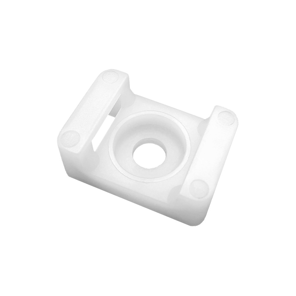 Uchwyt opaski kablowej, siodełkowy, przykręcany, 16x11 mm, otwór montażowy 3,2 mm, biały, 100 sztuk Uchwyt opaski kablowej, siodełkowy, przykręcany, 16x11 mm, otwór montażowy 3,2 mm, biały, 100 sztuk