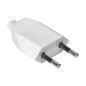 Platt stickkontakt utan jordning, 2,5A, 250V, vit polykarbonat, 50 stycken