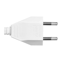 Platt stickkontakt utan jordning, 2,5A, 250V, vit polykarbonat, 50 stycken | HandlaSmidigt.se