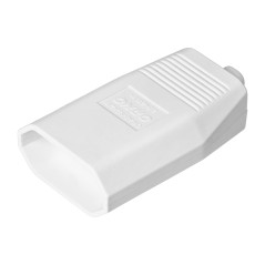 Platt uttag utan jordning, 2,5A, 250V, vit polykarbonat, 1 styck. | HandlaSmidigt.se