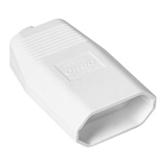 Platt uttag utan jord, 2,5A, 250V, vit polykarbonat, 50 stycken | HandlaSmidigt.se