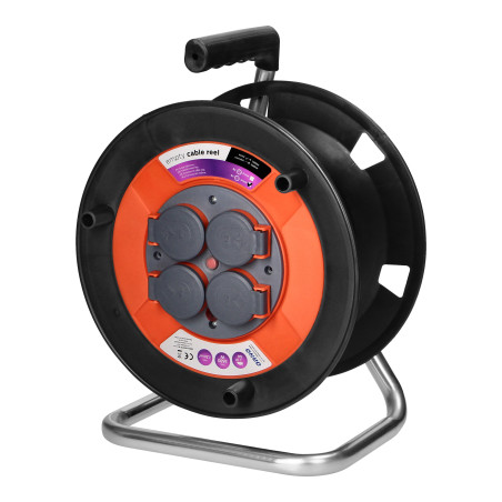 Brytande trumvinda IP44 4x2P+Z (Schuko) 16A 230V