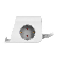 Strömförsörjningslist för skrivbord med USB-laddare, skruvklämma för montering och 1,4 m kabel, 2x2P+Z (Schuko), 4xUSB, vit.