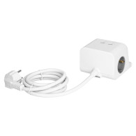 Strömförsörjningslist för skrivbord med USB-laddare, skruvklämma för montering och 1,4 m kabel, 2x2P+Z (Schuko), 4xUSB, vit.