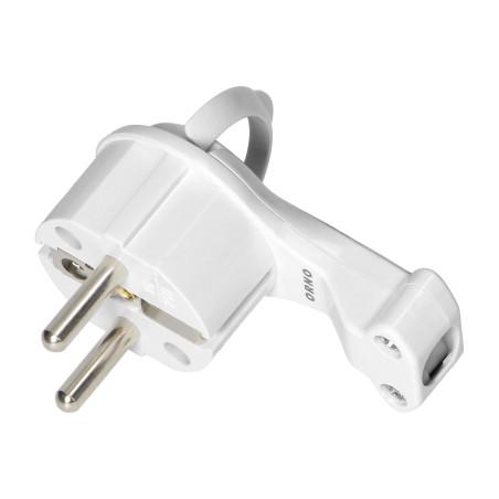 Stickkontakt Uni-Schuko med öra, vit