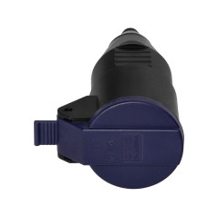 Verkstadsuttag med lock, 2P+Z Schuko, svart | HandlaSmidigt.se