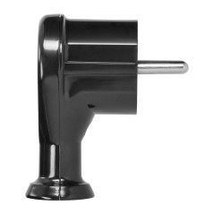 Vinklad kontakt 2P+Z, Uni-Schuko, svart | HandlaSmidigt.se