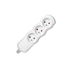 Förgreningsdosa med flera uttag 3x2P+Z, vit | HandlaSmidigt.se