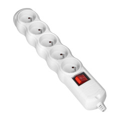 Grenuttag med strömbrytare 5x2P+Z, vit | HandlaSmidigt.se
