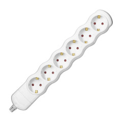 Grenuttag 6x2P+Z Schuko, vit | HandlaSmidigt.se