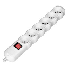 Grenuttag med brytare 6x2P+Z, vit | HandlaSmidigt.se