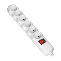 Grenuttag med brytare 6x2P+Z, vit | HandlaSmidigt.se