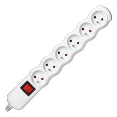 Grenuttag med brytare 6x2P+Z, vit | HandlaSmidigt.se