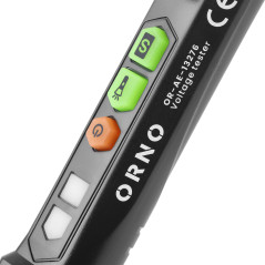 Induktiv spänningsprovare med ficklampa, 12-1000V, AC/DC, svart