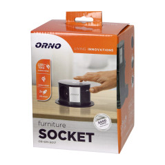 Möbeluttag med 10 cm utdragbart från bordet med trådlös laddning, USB-laddare och 1,5 m kabel, 3x2P+Z, Qi 1.2.4 max. 10W, USB…