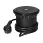 Möbeluttag med 10 cm utdragbart från bordet med trådlös laddning, USB-laddare och 1,5 m kabel, 3x2P+Z (Schuko), Qi 1.2.4 max. 10