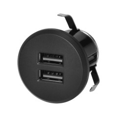 Laddare 2XUSB 3,4A, infälld i bord, svart