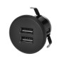 Laddare 2XUSB 3,4A, infälld i bord, svart