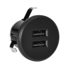 Laddare 2XUSB 3,4A, infälld i bord, svart | HandlaSmidigt.se