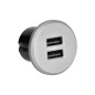 Laddare 2XUSB 3,4A, infälld i bord, silver