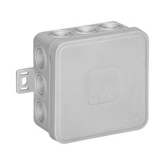 Burk för CLICK, IP54, 12 genomföringar, 75x75x41mm, grå