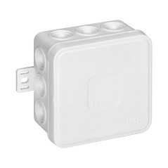 Låda för CLICK, IP54, 12 genomföringar, 75x75x41mm, vit