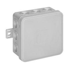 Askburk CLICK, IP54, 12 genomföringar, 85x85x41mm, grå