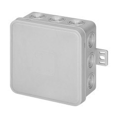 Askburk CLICK, IP54, 12 genomföringar, 85x85x41mm, grå | HandlaSmidigt.se