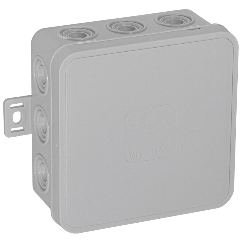 Burk för CLICK, IP54, 12 genomföringar, 85x85x41mm, grå, 50 st.