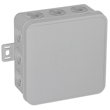 Burk för CLICK, IP54, 12 genomföringar, 85x85x41mm, grå, 50 st.