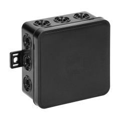 Askburk CLICK, IP54, 12 genomföringar, 100x100x41mm, svart