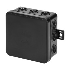 Askburk CLICK, IP54, 12 genomföringar, 100x100x41mm, svart | HandlaSmidigt.se