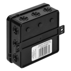 Askburk CLICK, IP54, 12 genomföringar, 100x100x41mm, svart | HandlaSmidigt.se