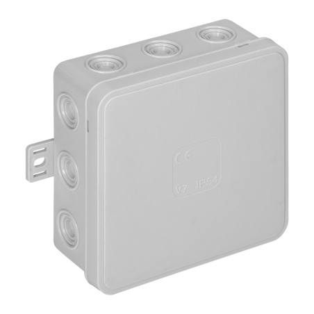 Burk för CLICK, IP54, 12 genomföringar, 100x100x41mm, grå | HandlaSmidigt.se