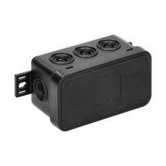 Burk om CLICK, IP54, 8 genomföringar, 80x45x41mm, svart