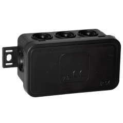 Låda för CLICK, IP54, 8 genomföringar, 80x45x41mm, svart, 100 st. | HandlaSmidigt.se