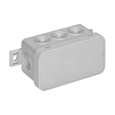 Askkopp CLICK, IP54, 8 genomföringar, 80x45x41mm, grå