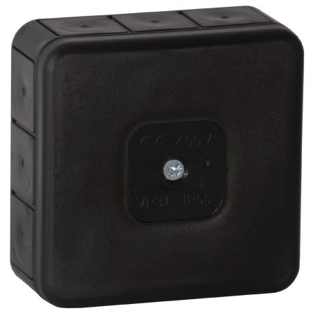 Burk för PRO, IP55, 400V, 12 gummitätningar, 85x85x37mm, svart, 60 st. | HandlaSmidigt.se