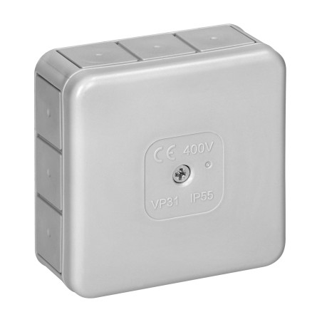 Burk för PRO, IP55, 400V, 12 genomföringar, 85x85x37mm, grå