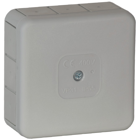 Burk för PRO, IP55, 400V, 12 gummitätningar, 85x85x37mm, grå, 60 st. | HandlaSmidigt.se