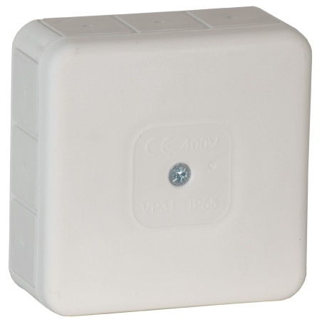 Låda för PRO, IP55, 400V, 12 gummitätningar, 85x85x37mm, vit, 60 st.