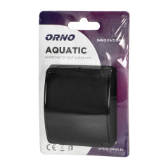 Utomhus eluttag enkel 2P+Z AQUATIC, IP44, svart | HandlaSmidigt.se