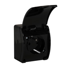 Enkeluttag 2P+Z AQUATIC, IP44, svart, 10 st. | HandlaSmidigt.se