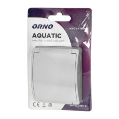 Utomhus vägguttag enkel 2P+Z AQUATIC, IP44, vit | HandlaSmidigt.se