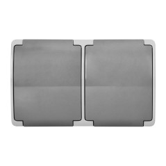 Dubbel uttag 2x2P+Z Schuko AQUATIC, IP44, grågrafit | HandlaSmidigt.se