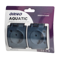 Dubbel uttag 2x2P+Z Schuko AQUATIC, IP44, vit dimmad | HandlaSmidigt.se