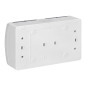 Dubbel uttag 2x2P+Z Schuko AQUATIC, IP44, vit dimmad