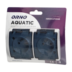Dubbeluttag 2x2P+Z AQUATIC, IP44, vit rökt | HandlaSmidigt.se